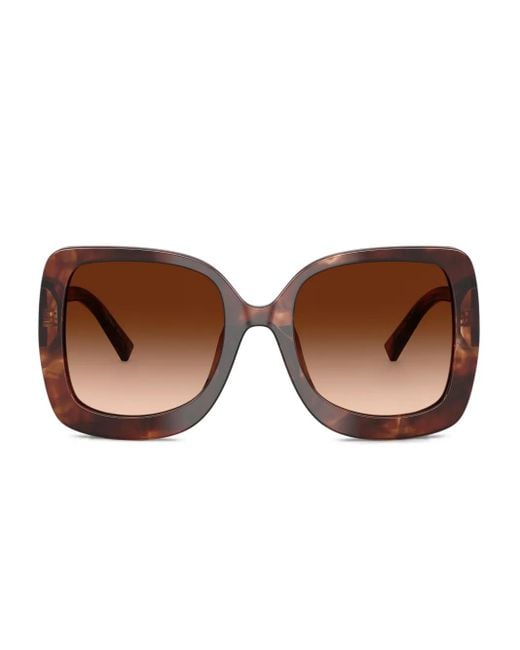 Dolce & Gabbana Brown Geometric-Frame Sunglasses