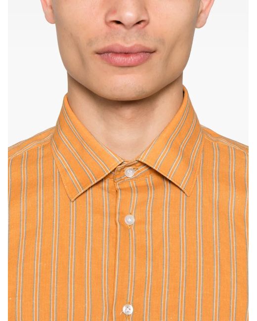 Camicia A Righe di Manuel Ritz in Orange da Uomo
