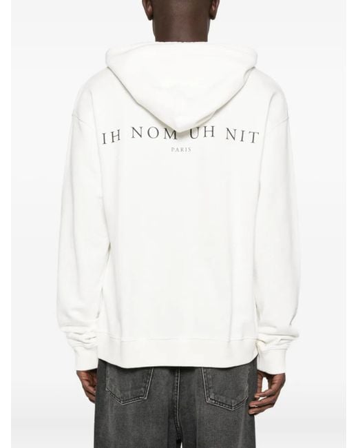 Ih Nom Uh Nit White Graphic-Print Hoodie for men