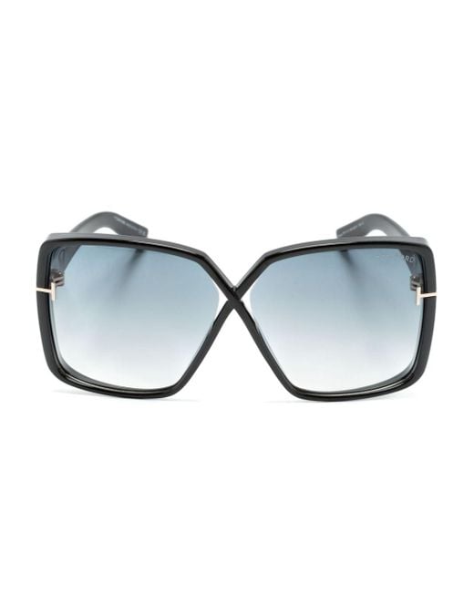 Tom Ford Blue Yvonne Oversize-frame Sunglasses