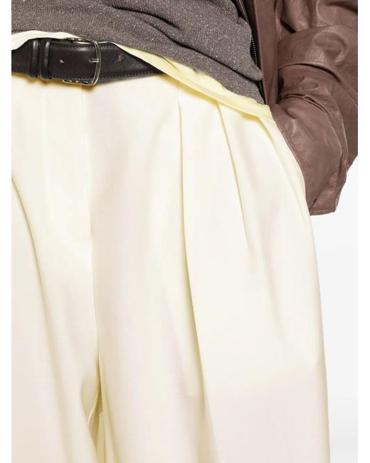 Calvin Klein White Alexandra Pleated Tailored Trousers
