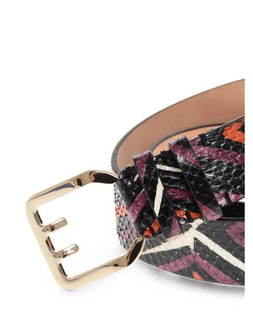 DSquared² White Snakeskin-Effect Abstract-Pattern Belt