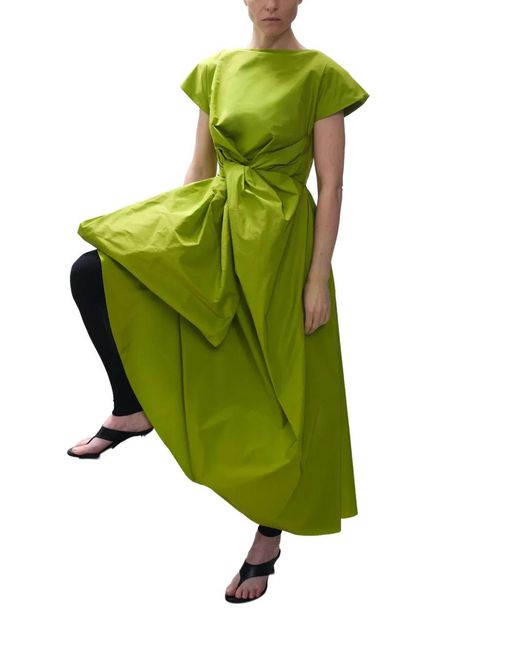 Roksanda Green Nila Knotted Asymmetric Dress