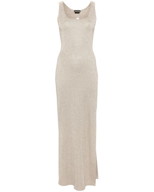 Tom Ford White Open-back Knitted Maxi Dress