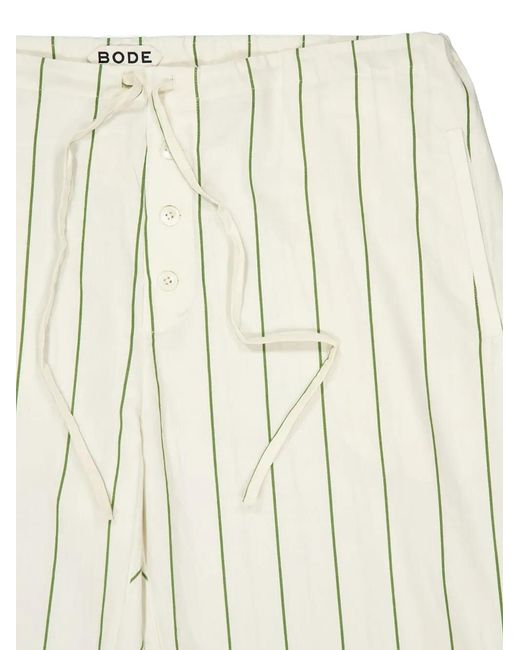 Bode White Striped Trousers for men