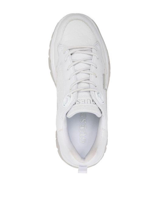 Guess USA White Zaylin Panelled Chunky Sneakers