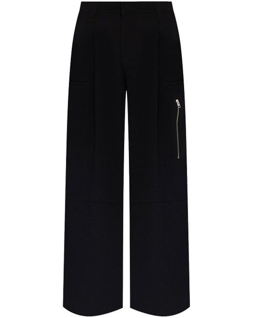 AMI Black Low-rise Multi-pockets Palazzo Trousers