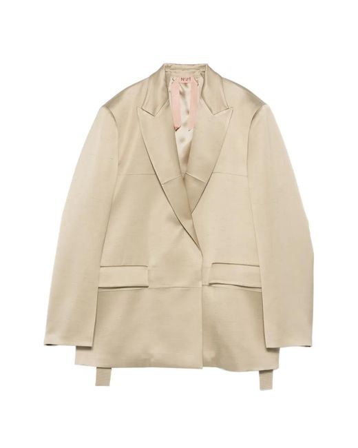 N°21 Natural Notched-Lapel Blazer