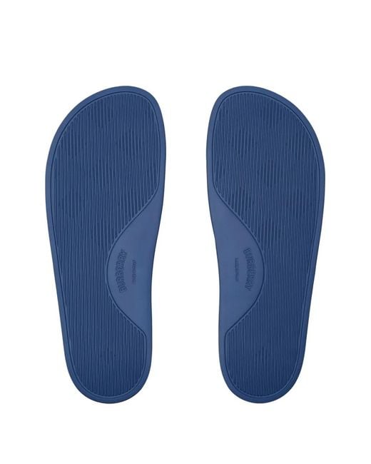 Burberry Blue Logo Slides for men