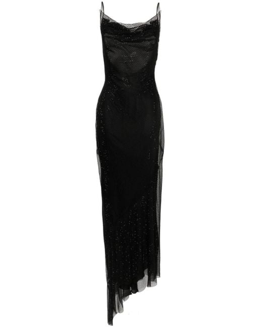 Philosophy Di Lorenzo Serafini Black Rhinestone-embellished Maxi Dress