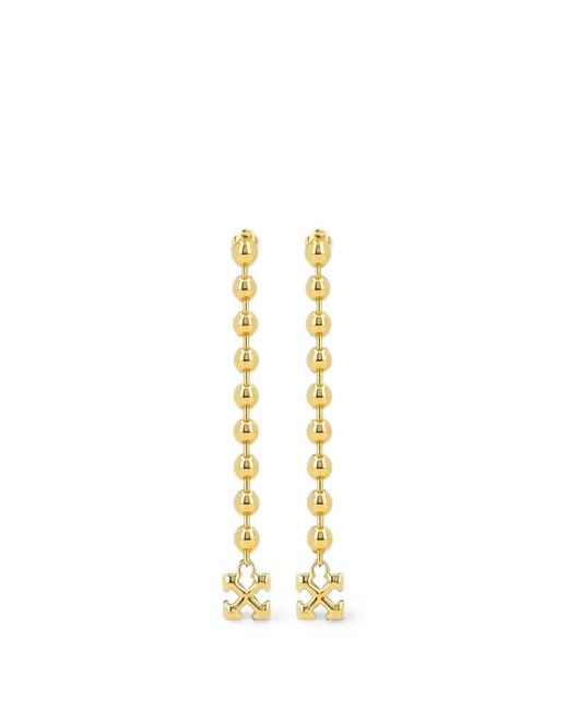 Off-White c/o Virgil Abloh Metallic Arrow-Motif Ball-Chain Earrings