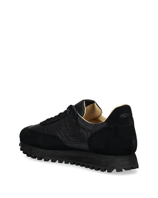 Novesta Black Marathon Runner Suede Panel Sneakers for men