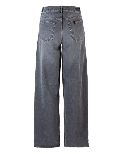Liu Jo Gray Crystal-Embellished Jeans