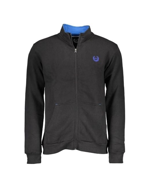 Gianmarco Venturi Black Zip-Up Sweatshirt for men