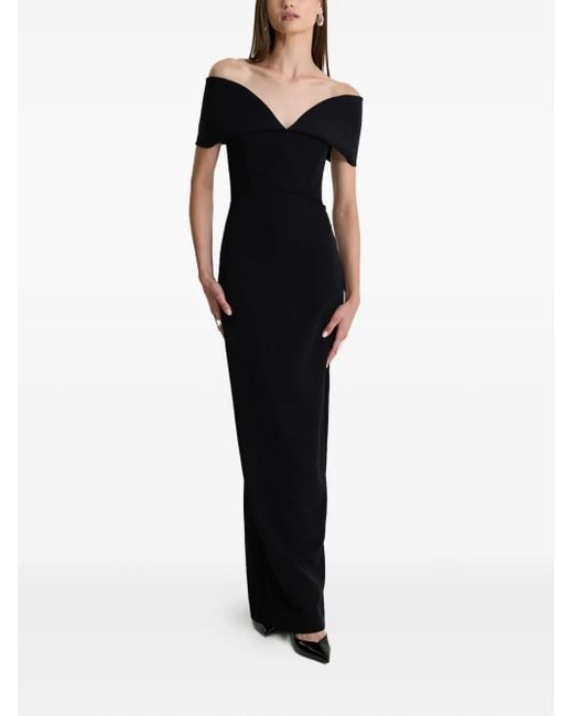 Robe Longue Muse À Épaules Dénudées MOOS STUDIO en coloris Black