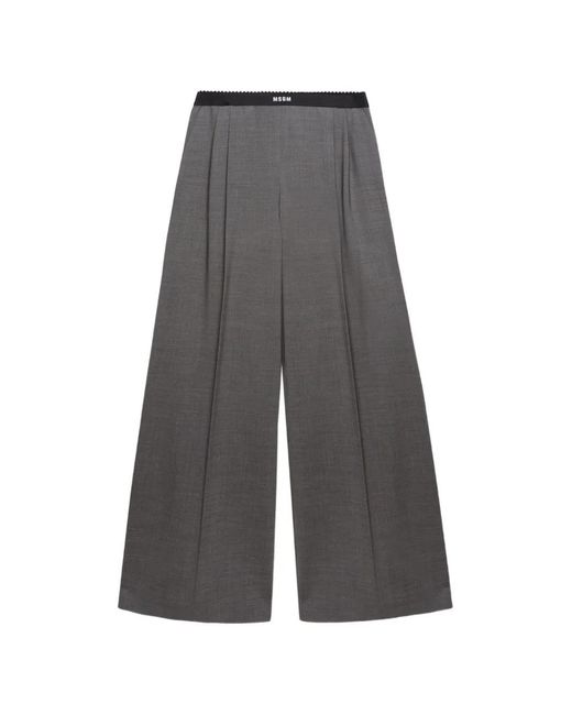 Pantalones Con Logo Estampado MSGM de color Gray