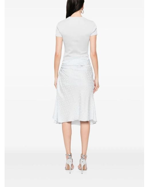 Vestido midi drapeado Bi-material Givenchy de color White