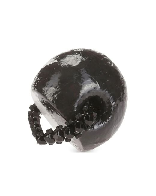 Maria Calderara Black Ring Mit Perlen