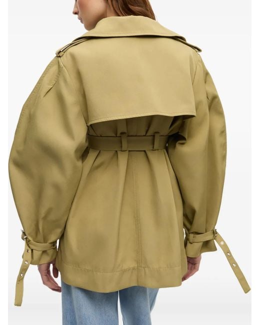 Gabardina de manga balloon Ganni de color Natural