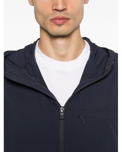 Giacca Con Cappuccio E Zip di Herno in Blue da Uomo