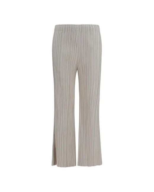 GONGDID DESIGN Gray Plissé-Effect Palazzo Pants