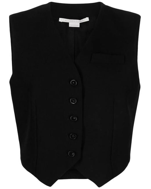 Stella McCartney Black Wool Cropped Vest