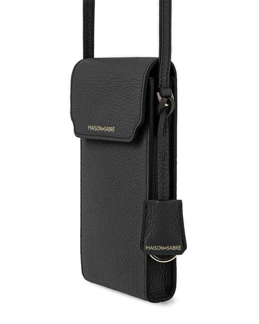Maison De Sabre White Leather Phone Pouch