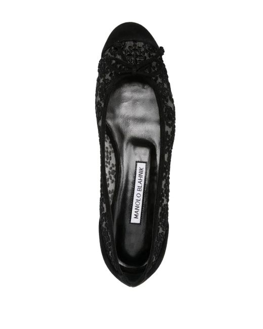 Manolo Blahnik Black Verona Ballet Flat
