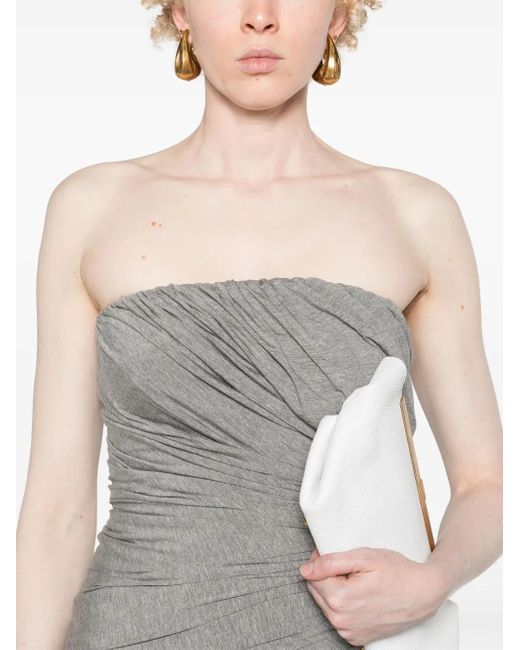 The Attico Gray Short Dress With Ruffles