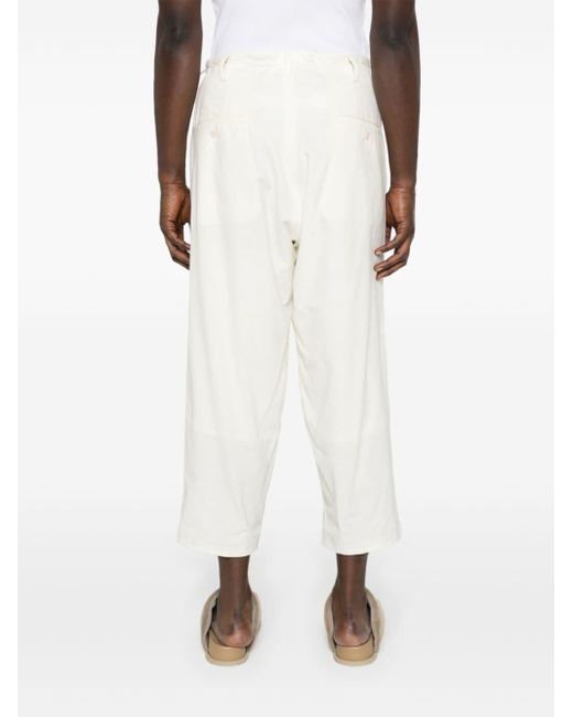 Yohji Yamamoto White Poplin Cotton Wide-leg Trousers for men