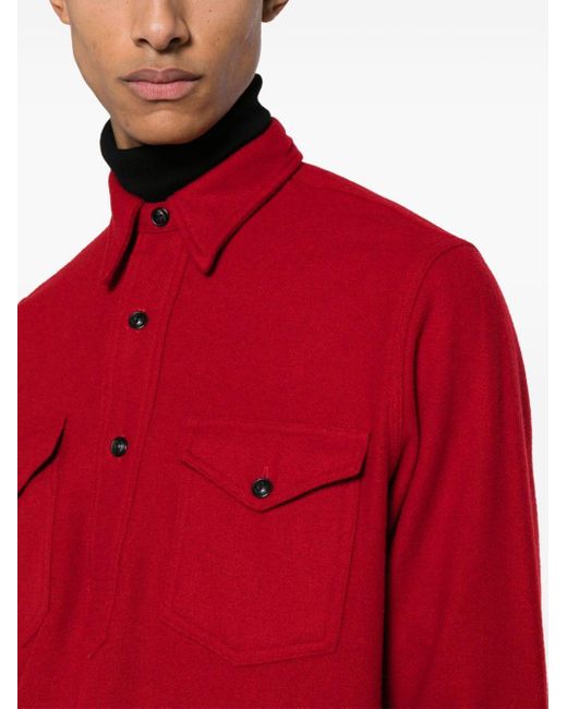 Polo Ralph Lauren Red Striped Wool Blend Polo Shirt for men