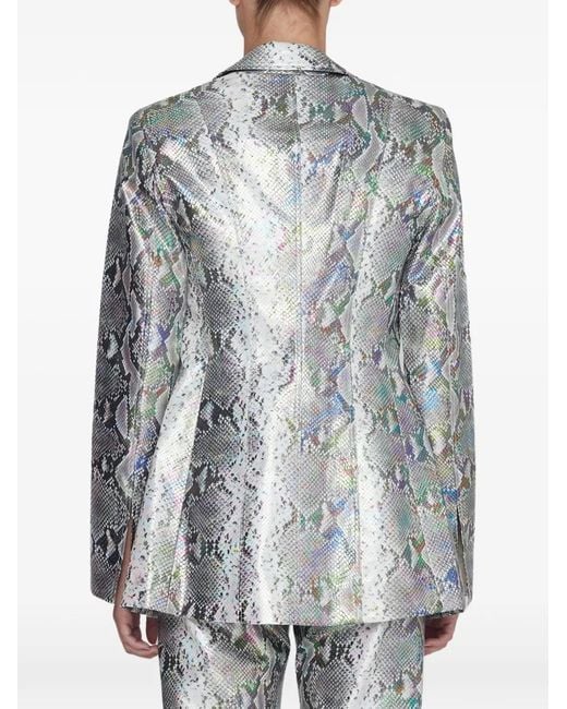 ROTATE BIRGER CHRISTENSEN Blue Snake-Pattern Blazer