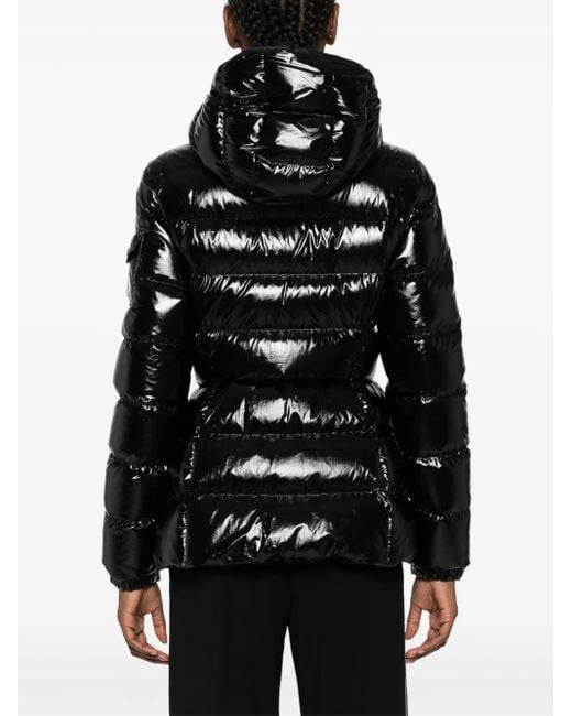 Moncler Black Glossy 'Barante' Hooded Down Jacket