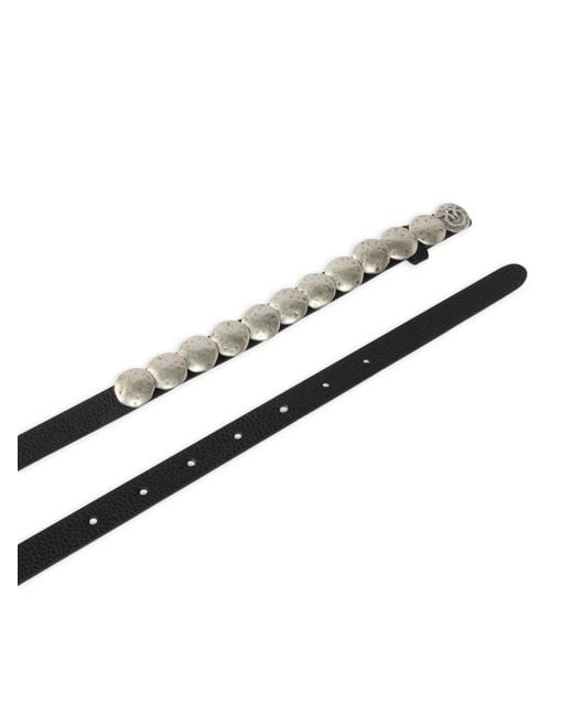 Pinko White Double-Wrap Leather Belt With Studs, 1.5 Cm