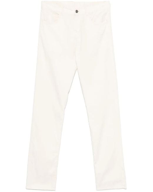 Canali White Straight-Leg Trousers for men
