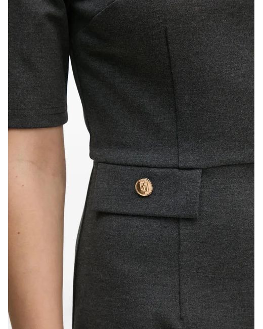 GAUDI Gray Flap-Pocket Mini Dress