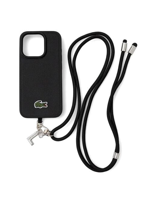 Lacoste Black Croc-Motif Iphone 15 Pro Case