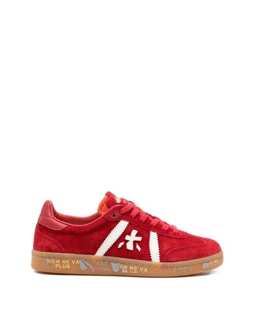 Premiata Red Baskets En Daim À Lacets