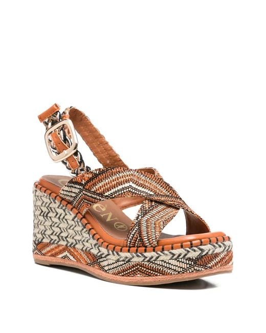 CafeNoir Brown Crossover Espadrilles