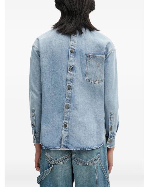 Fiorucci Blue Open-Back Denim Shirt