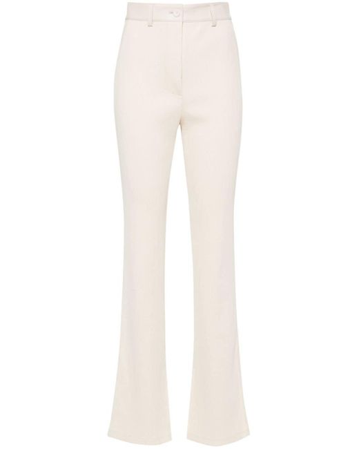 Nanushka White Fine-ribbed Bootcut Trousers