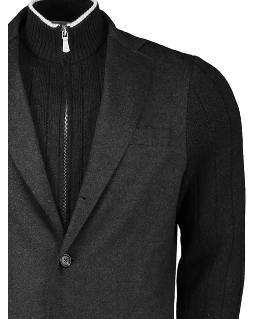 Eleventy Black Bimetric Bib Blazer for men