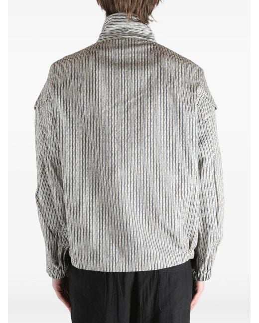 Kiko Kostadinov メンズ グレー ストライプ ジップジャケットの通販は