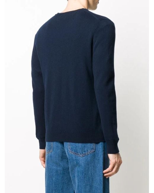 Pringle of Scotland Blue Cashmere Long-Sleeve Jumper for men