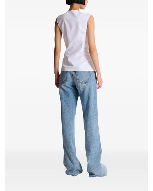 Balmain Gedrapeerde Blouse in het White
