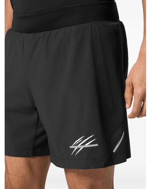 Philipp Plein Black Scratch-Print Running Shorts for men