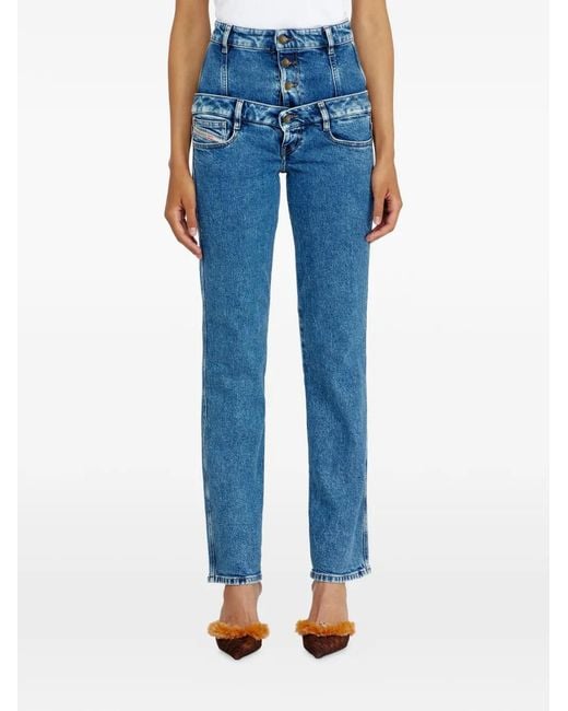 DIESEL Blue D-Fynora Double-Layer Jeans