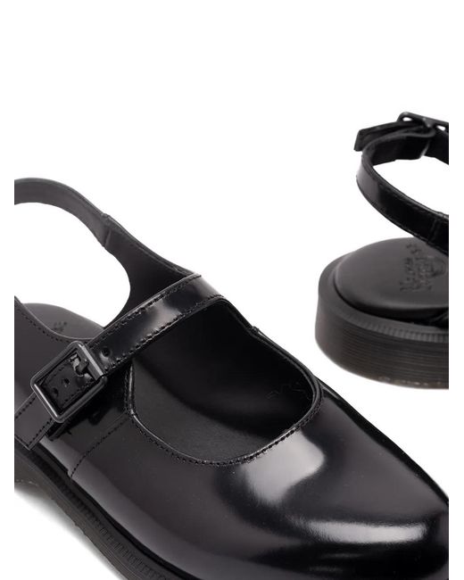 Dr. Martens Black Leather Flat Shoes