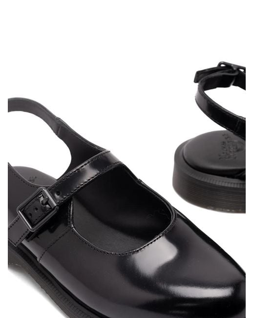 Dr. Martens Black Leather Flat Shoes