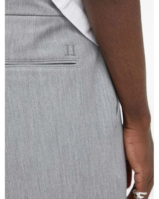 Les Deux Gray Logo-Embroidered Tailored Shorts for men